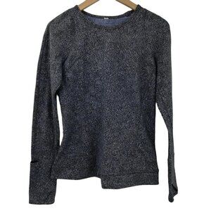 Lululemon Cypress Kiss Long Sleeve Size 10 Fusion Jacquard Black Violet Viola